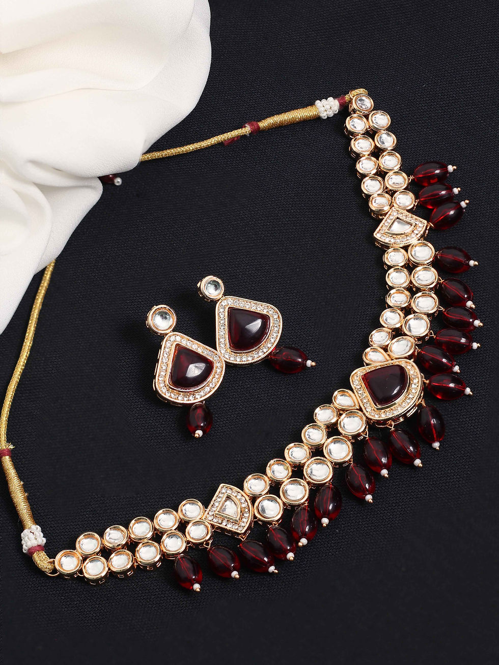 थंबनेल: Kundan Necklace| Wedding Collection Necklace Set| Triangle Brilliance |  Kundan