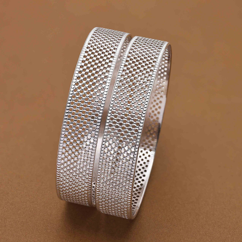Miniature : 925 Silver Bangles| Wholesale 925 Sterling Silver CNC Bangle| Indo Western Style