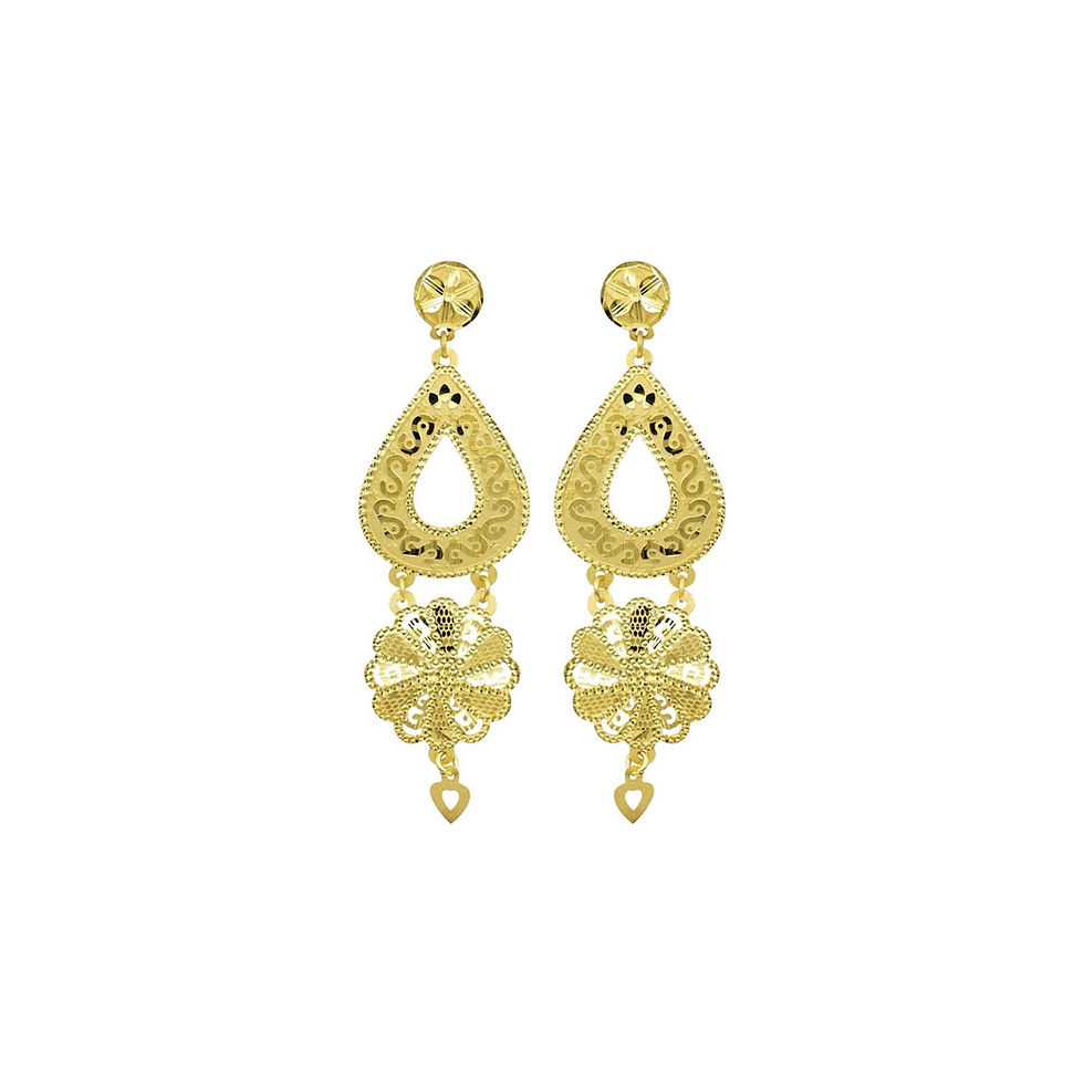 Miniature : Gold Plated Earrings | 14K 18K 24K Gold Filled Bridal Forming Dangle Earrings