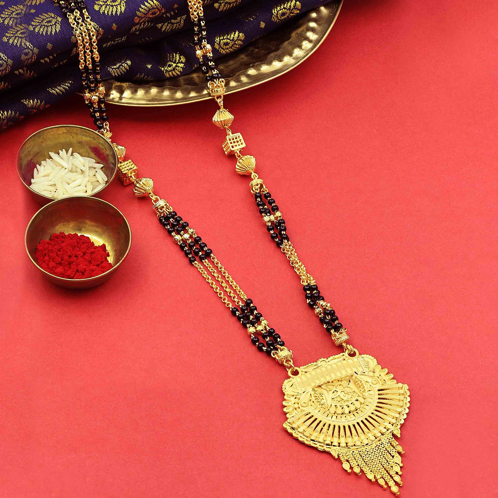 الصورة المصغرة: Mangalsutra | Wholesale 24K Micro Gold Filled Indian Long Pendant Mangalsutra