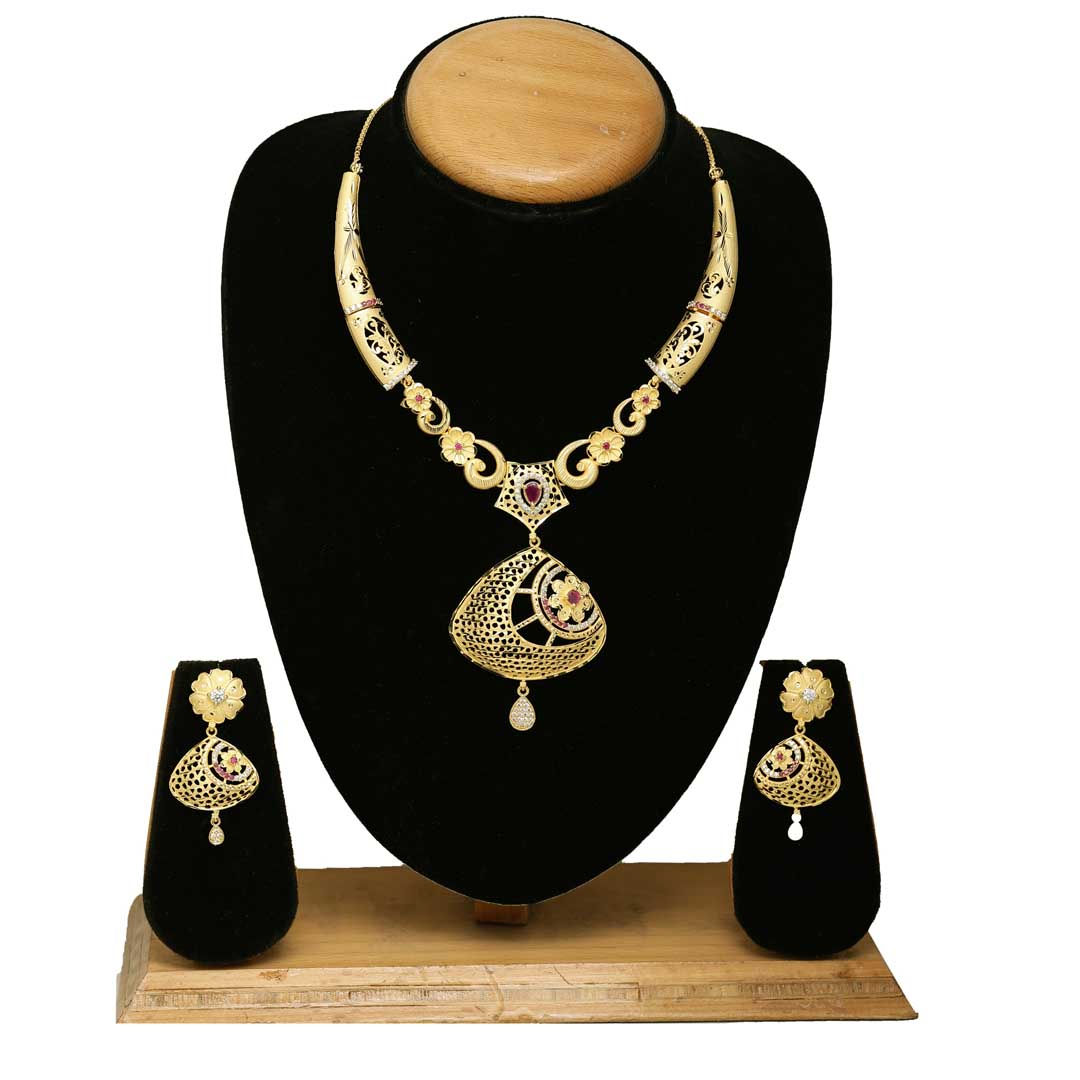 Forming Ad Necklace | Fashion Jewelry Set | Modern AD Stone Gold Filled Jewelry