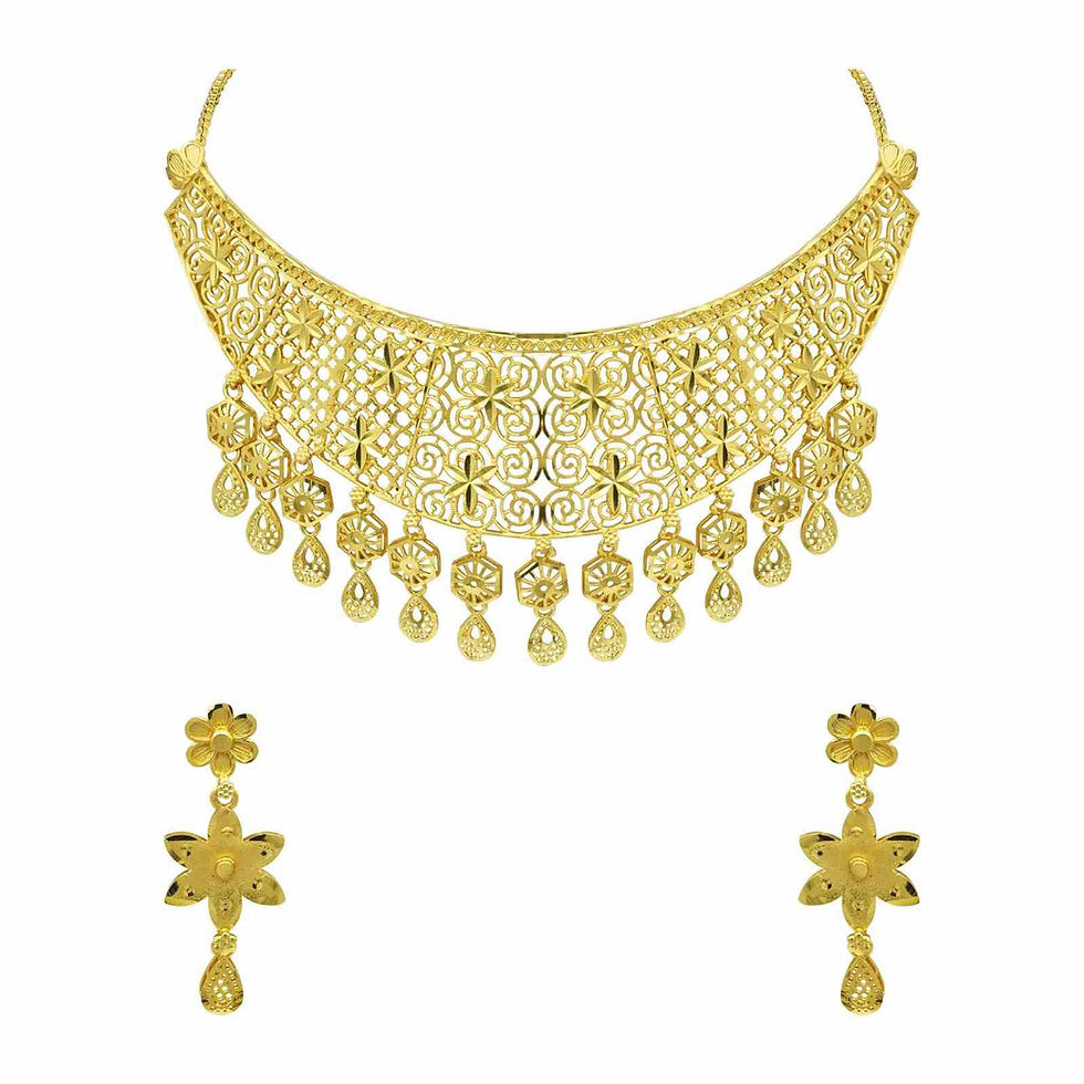 Thumbnail: Forming Choker Necklace | 14K 18K 24K Micron Gold Dubai Style Fashion Choker Set