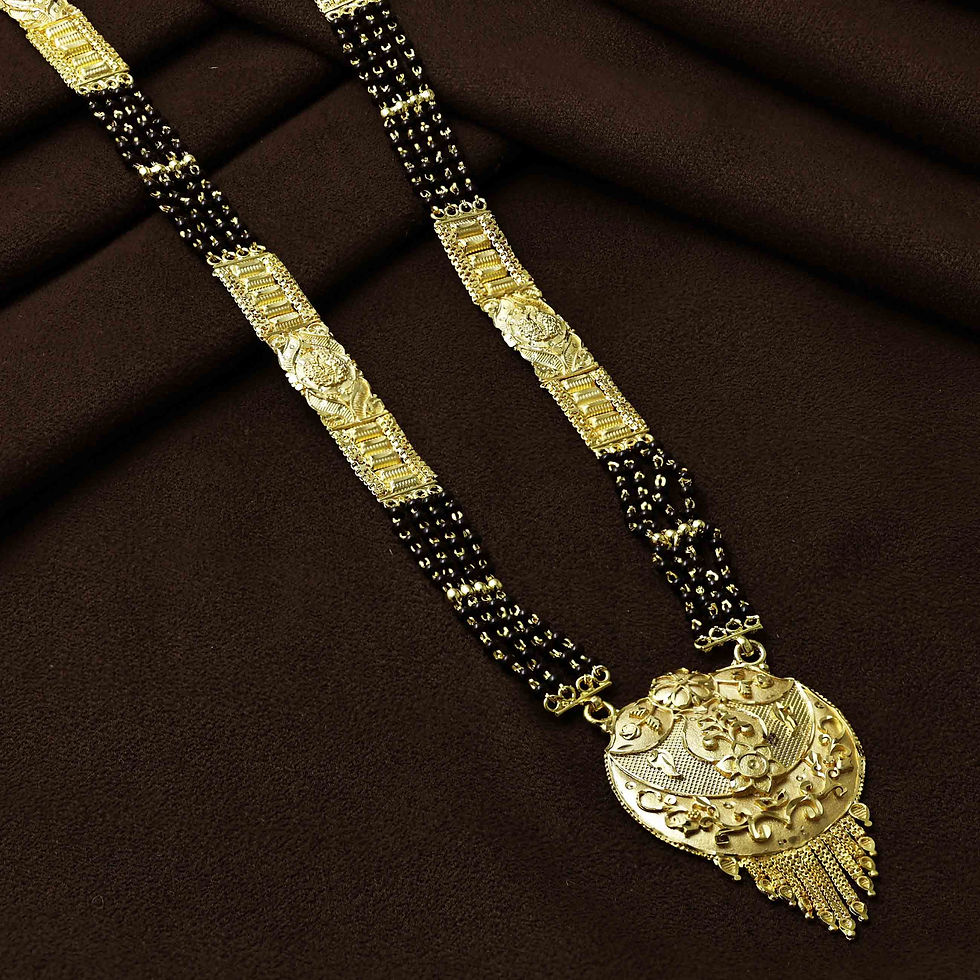 الصورة المصغرة: Mangalsutra | Wholesale 24K Micro Gold Traditional Big Pendant Long Mangalsutra