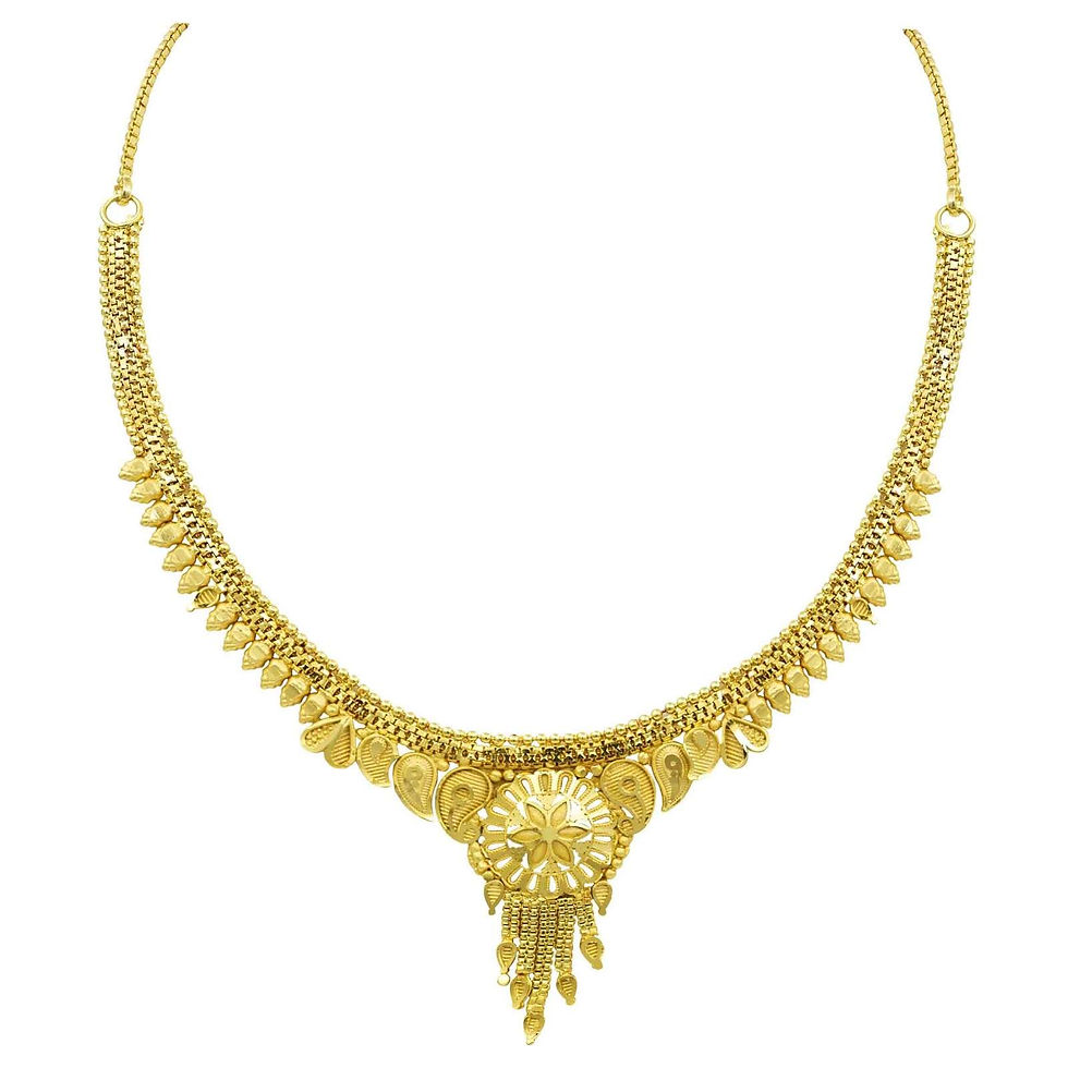 الصورة المصغرة: Forming Necklace | 14K 18K 24K Micron Gold Floral Design Fashion Jewellery Set