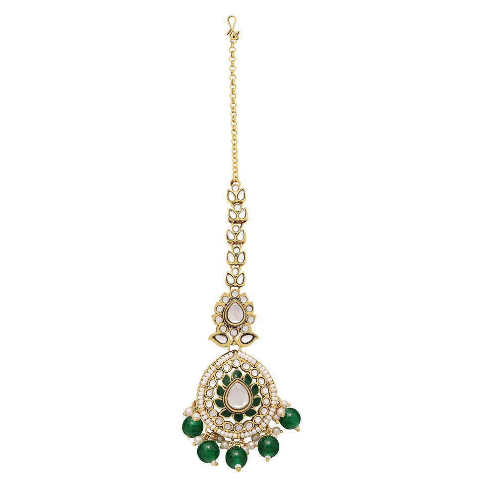 Thumbnail: Kundan Necklace | Floral jewelry set| Round jewelry set| Wedding jewelry| Pearl