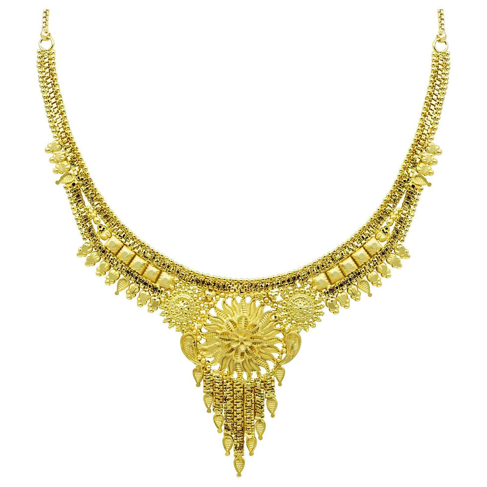 Thumbnail: Long Forming Necklace | 14K18K24K Micron Gold Plated Half Bridal Combo Necklace