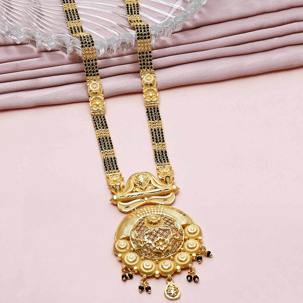 الصورة المصغرة: Mangalsutra | Wholesale 24K Gold Plated Indian Wedding Long Mangalsutra Necklace