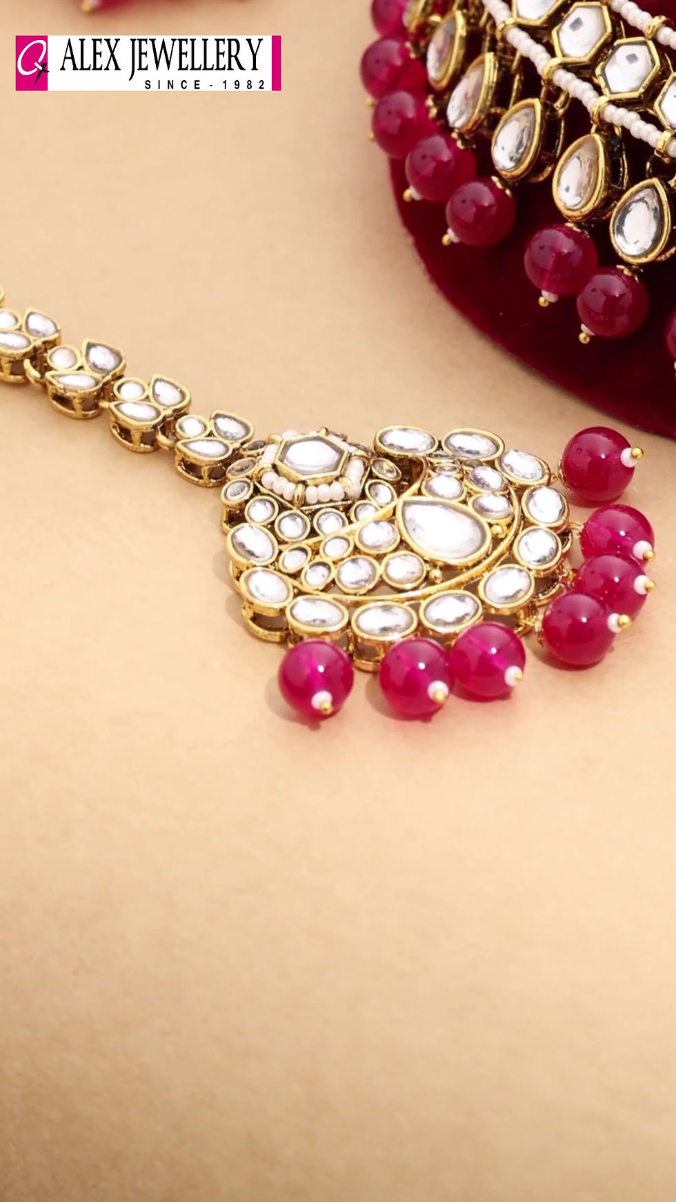 Thumbnail: Kundan Necklace |Designer Kundan Choker set | Wedding jewellery | gift for her
