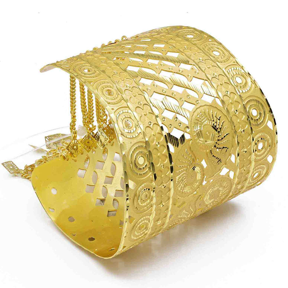Thumbnail: Forming Kada | 14K 18K 24K Dye Gold Wide Cuff Kada Bracelet | Fashion Jewellery