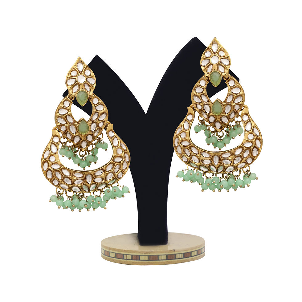 Miniature : Kundan Earrings |Chandbali | Earrings | Wedding Earring | Gift For Her | Indian