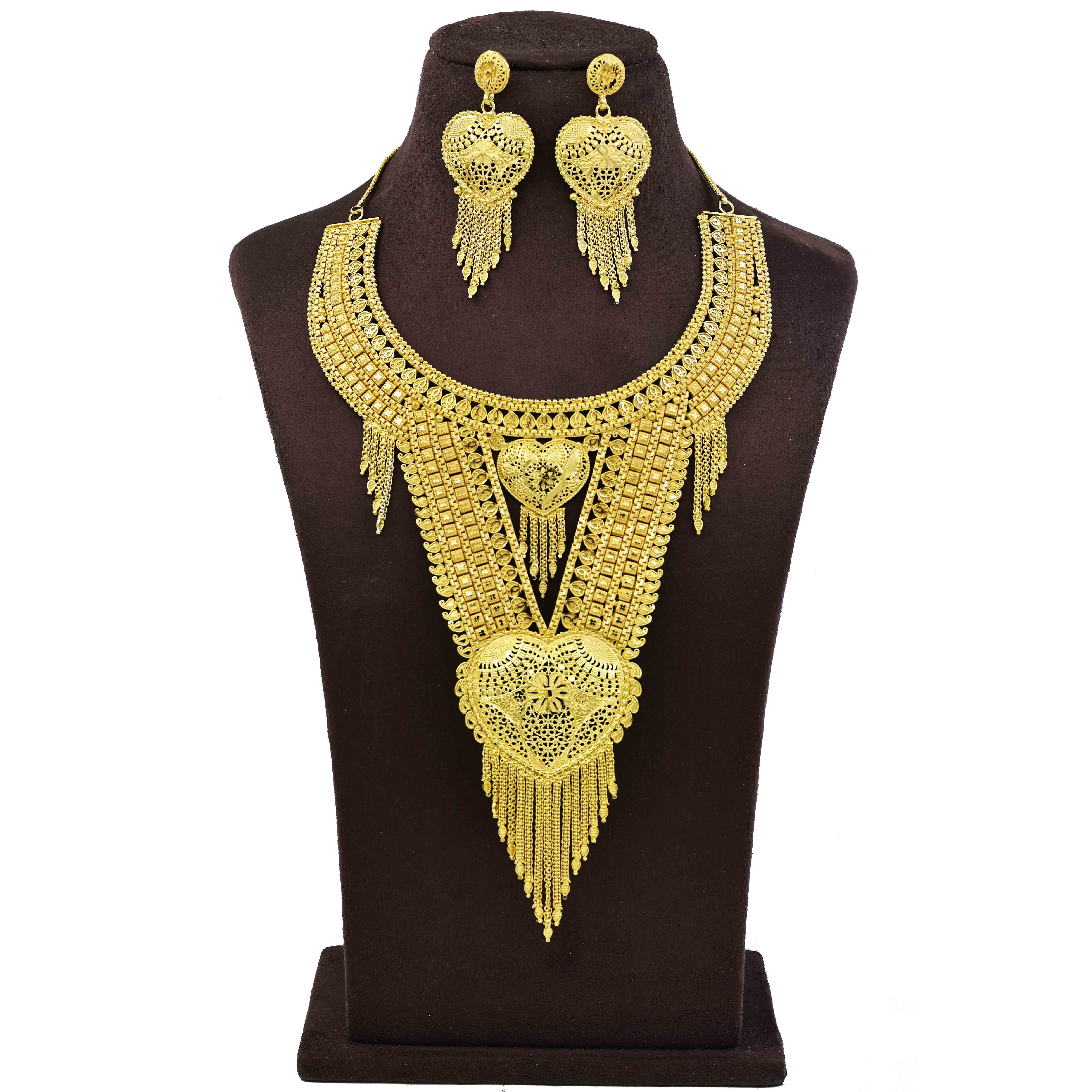 Long Forming Necklace| 14K18K24K Micron Gold Turkish Design Fashion Necklace Set