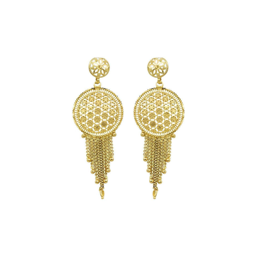 Thumbnail: Long Forming Necklace| 14K18K24K Gold Dubai Style Bridal Fashion Jewellery Set