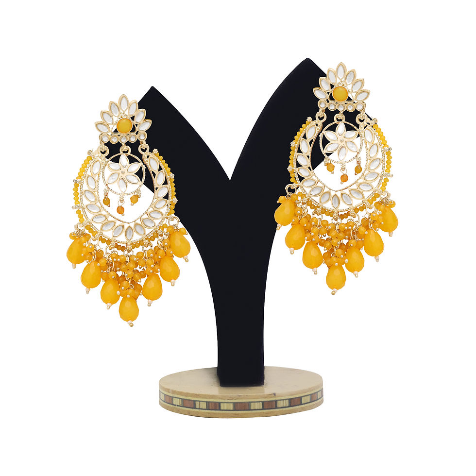 Thumbnail: Kundan Earrings|Traditional Earring | Wedding Earring | Gold plated |Chandbalis