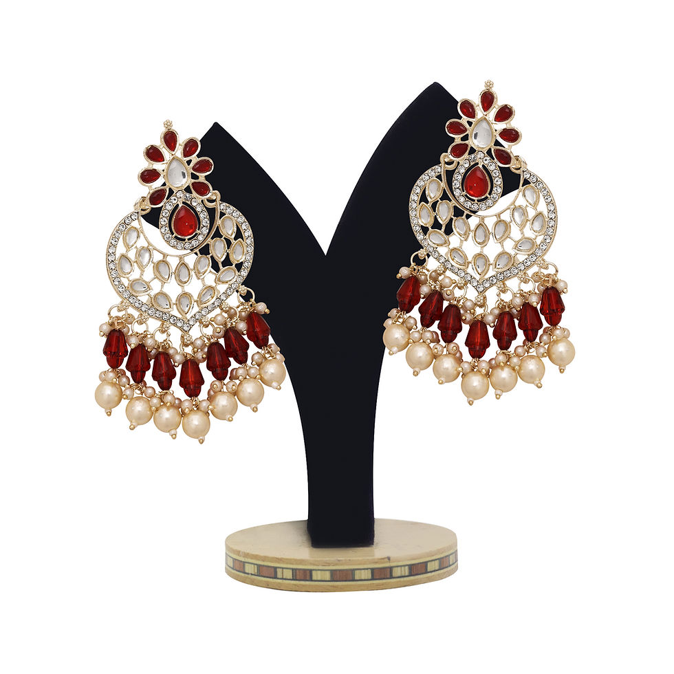 الصورة المصغرة: Kundan Earrings |Traditional Earring | Wedding Earring |Gold plated Earring | Ea