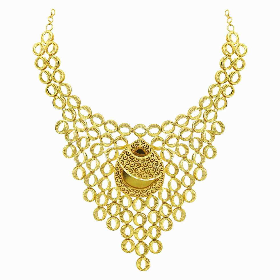 Thumbnail: Long Forming Necklace | 14K18K24K Micron Gold Dubai Style Heavy Bridal Jewellery