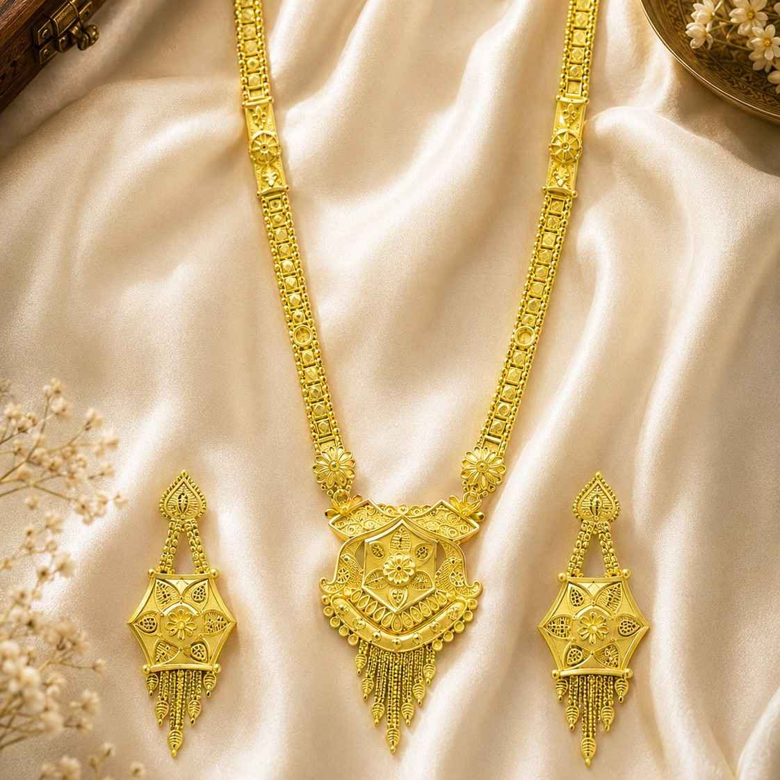 Long Forming Necklace | 14K18K24K Micron Gold Filled Fashion Long Jewellery Set