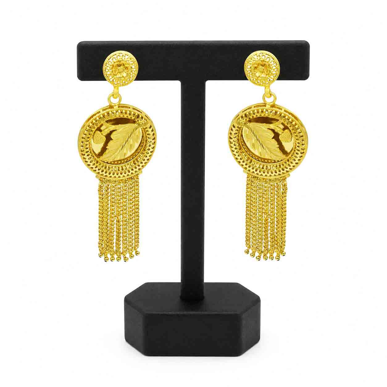 Gold Plated Earrings Set | 14K18K24K Micron Gold Bridal Fashion Dangle Earrings