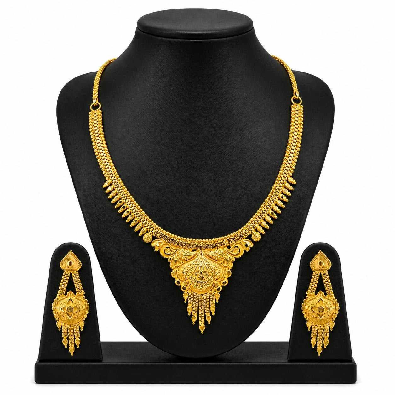 Forming Necklace | 14K 18K 24K Dye Gold Plated Traditional Bridal Short Necklace