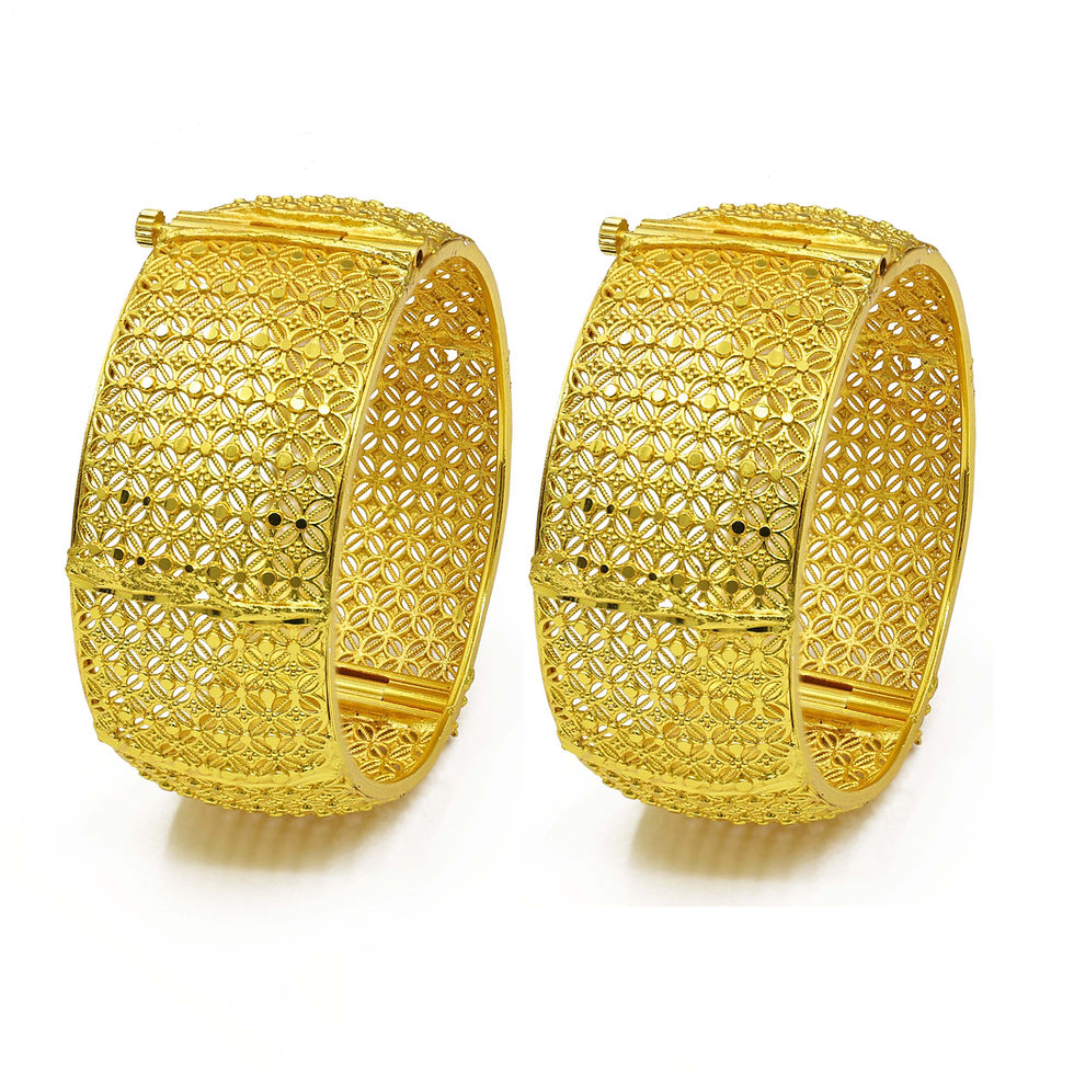 Thumbnail: Forming Bangles | 14K18K24K Dye Gold Openable Dubai Style Arabic Bridal Bangles