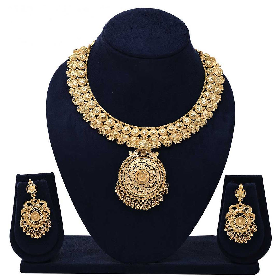 Forming Necklace | Floral Design Gold Filled Jewelry | Brass Gold Plated Jewelry