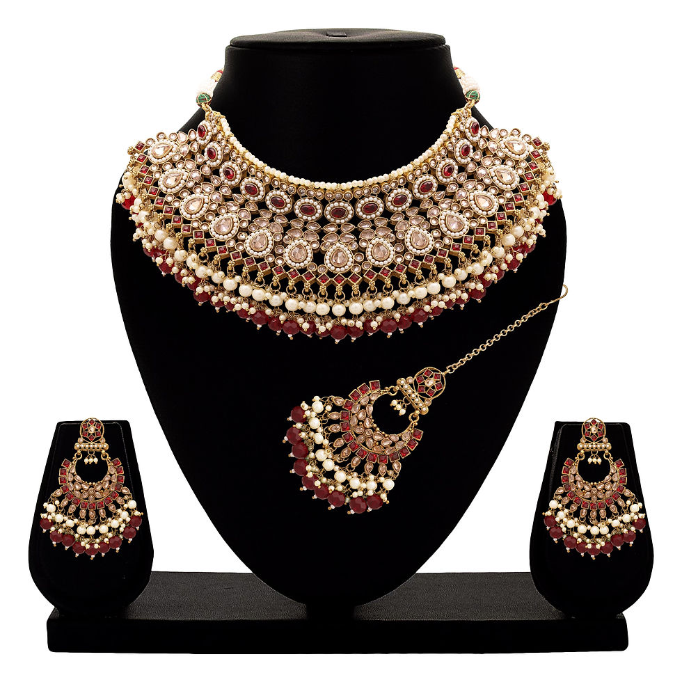 Miniature : Delicate Oval Grace wedding collection choker necklace set