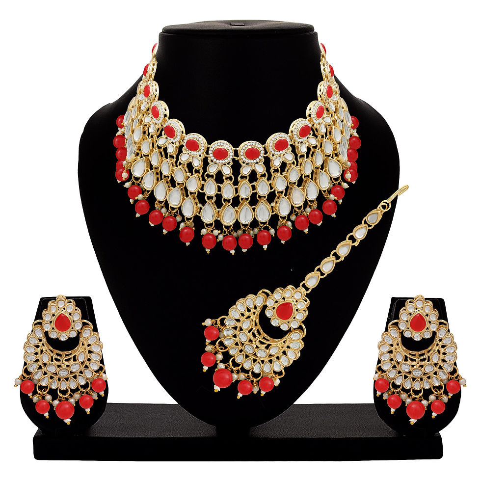 Thumbnail: Kundan Necklace| Wedding Collection Set| Choker Necklace Set| Gift for her