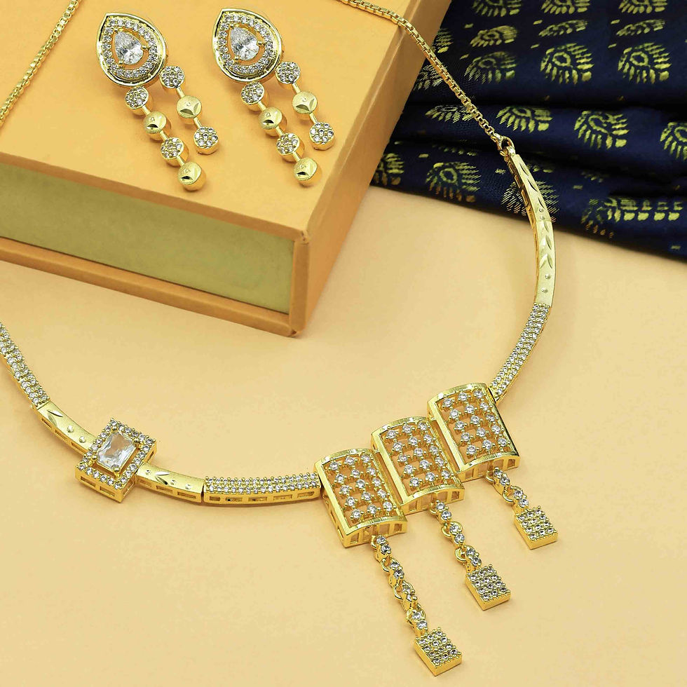 Forming Ad Necklace | Wholesale 14K 18K 24K Micro Gold AD Stone Short Necklace