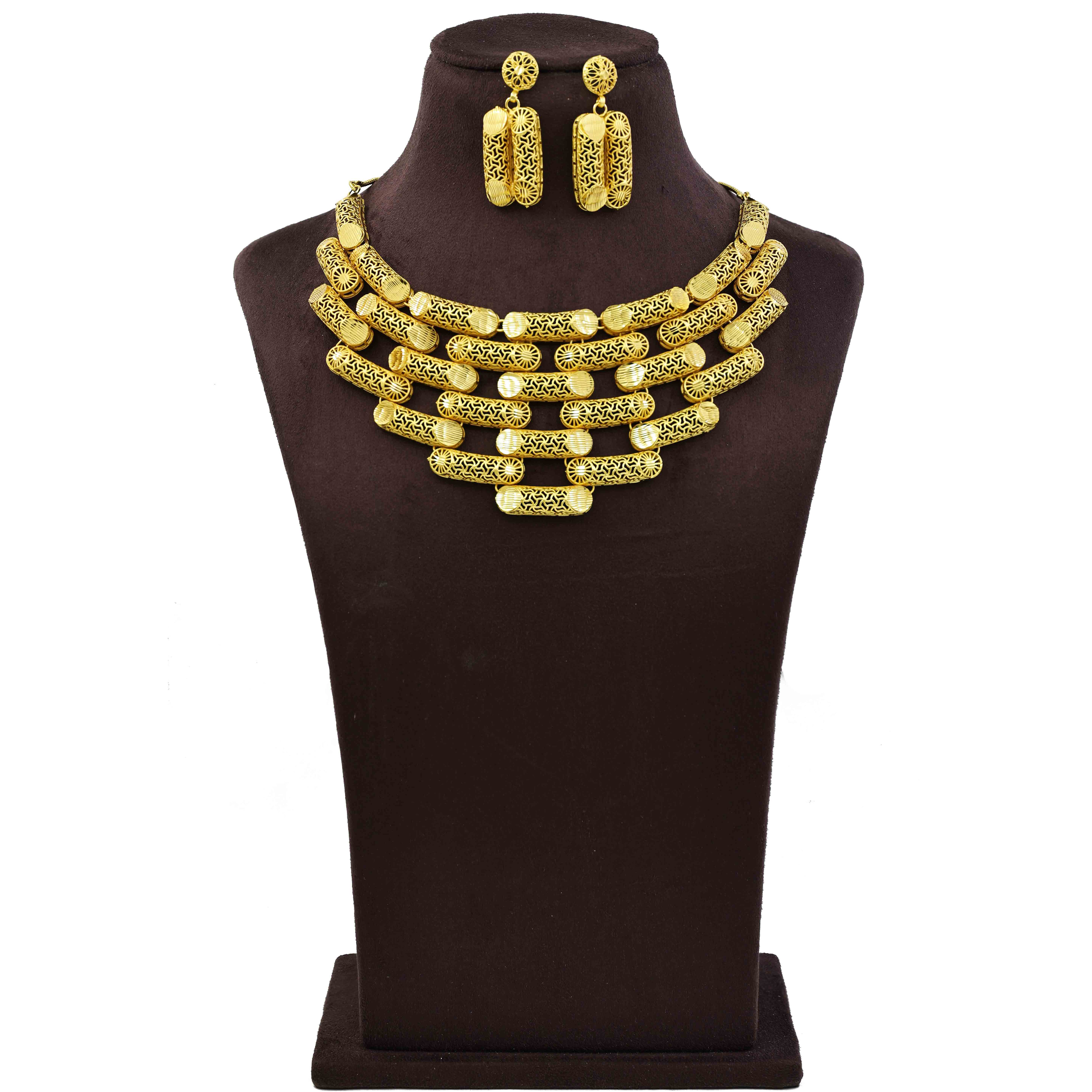 Forming Necklace | 14K18K24K Micron Gold Turkish African Design Bridal Jewellery
