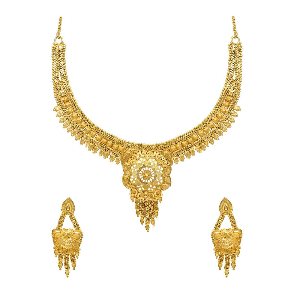 Thumbnail: Forming Necklace| 14K18K24K Dye Gold Plated Bridal Design Fashion Short Necklace