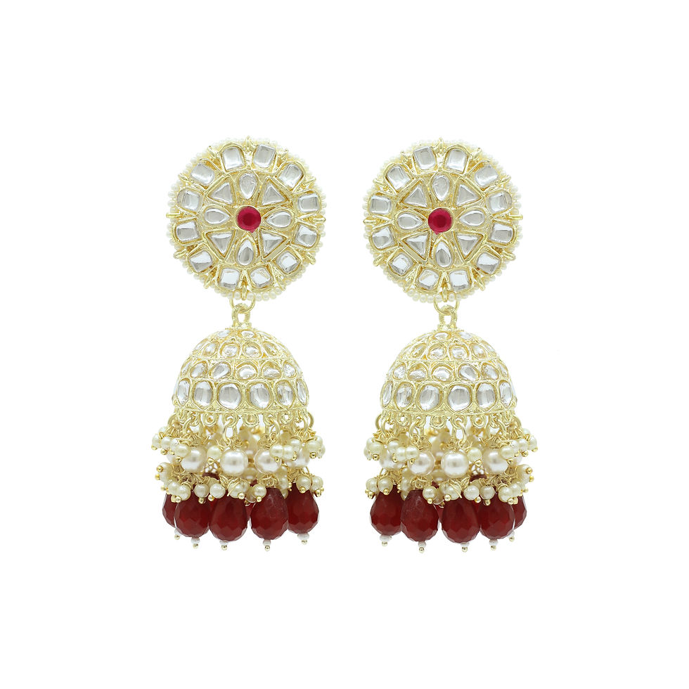 Miniature : Wedding Earring | Pearl |Kundan Earring | Traditional Earring | Dangler Earring