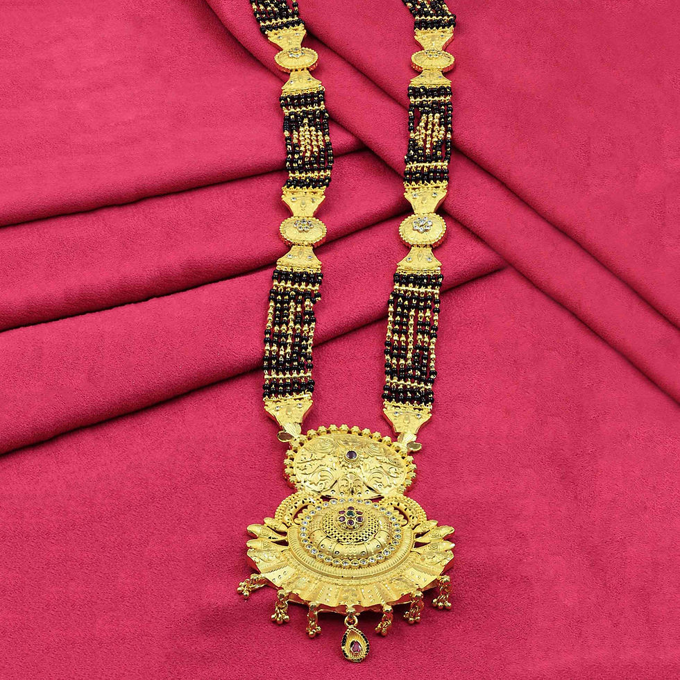 Miniature : Mangalsutra | Wholesale 24K Micro Gold Forming Big Pendant AD Stone Mangalsutra