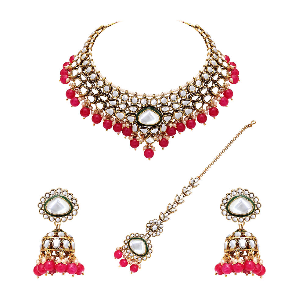الصورة المصغرة: Kundan Necklace | Wedding Jewellery| Kundan Necklace set| Traditional Jewellery