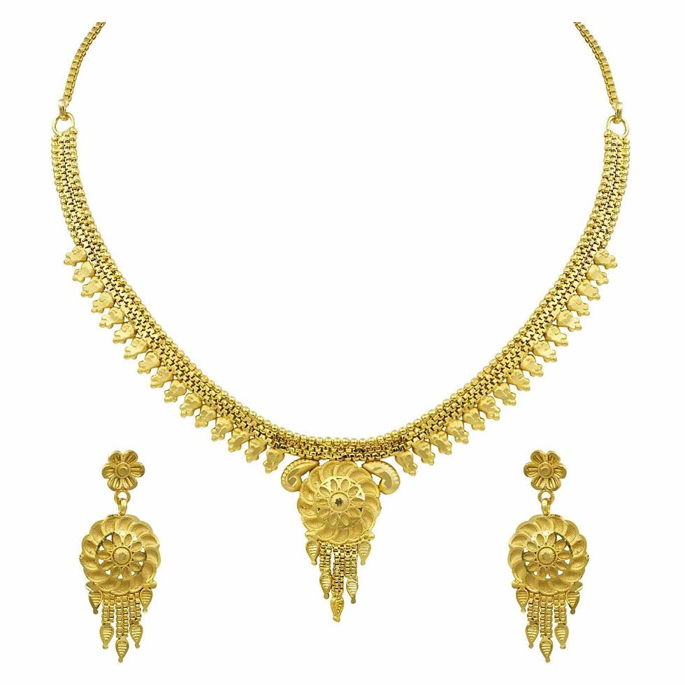 Miniature : Forming Necklace | 14K18K24K Micron Gold Plated Dubai Style Fashion Necklace Set
