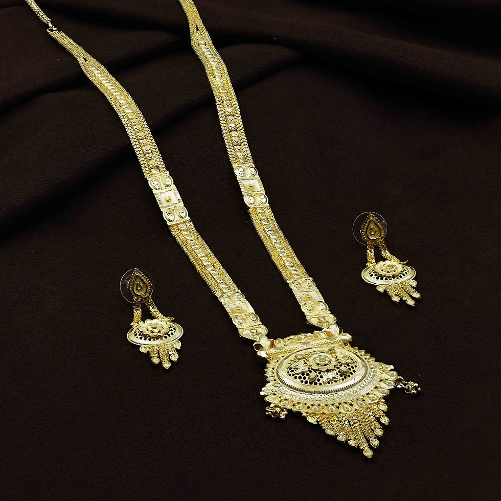 Miniature : Long Forming Necklace | Wholesale 14K 18K 24K Micro Gold Plated Long Jewelry Set