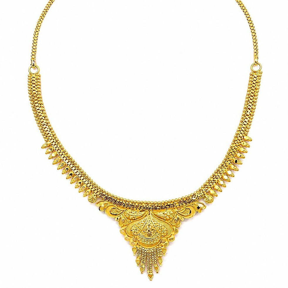 Thumbnail: Forming Necklace | 14K 18K 24K Dye Gold Plated Traditional Bridal Short Necklace