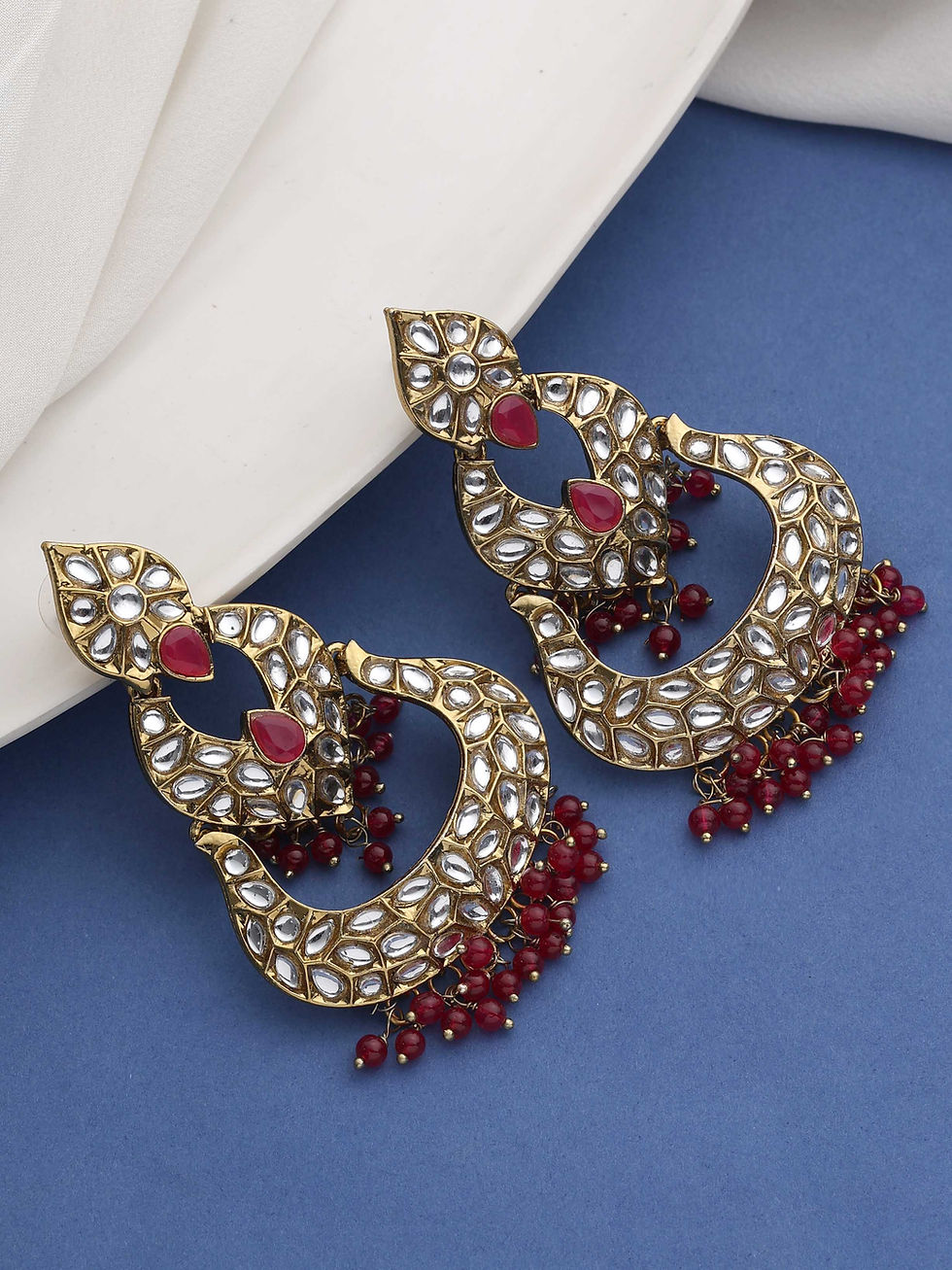 Miniature : Kundan Earrings |Chandbali | Earrings | Wedding Earring | Gift For Her | Indian