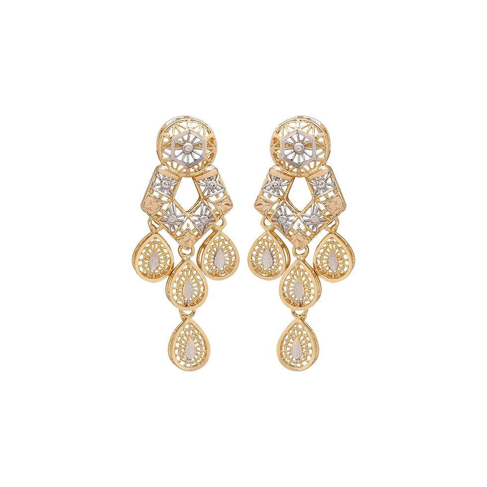 थंबनेल: 3 Tone Gold Plated Necklace | Trendy & Forming Jewelry| 3 Tone Jewelry for Women