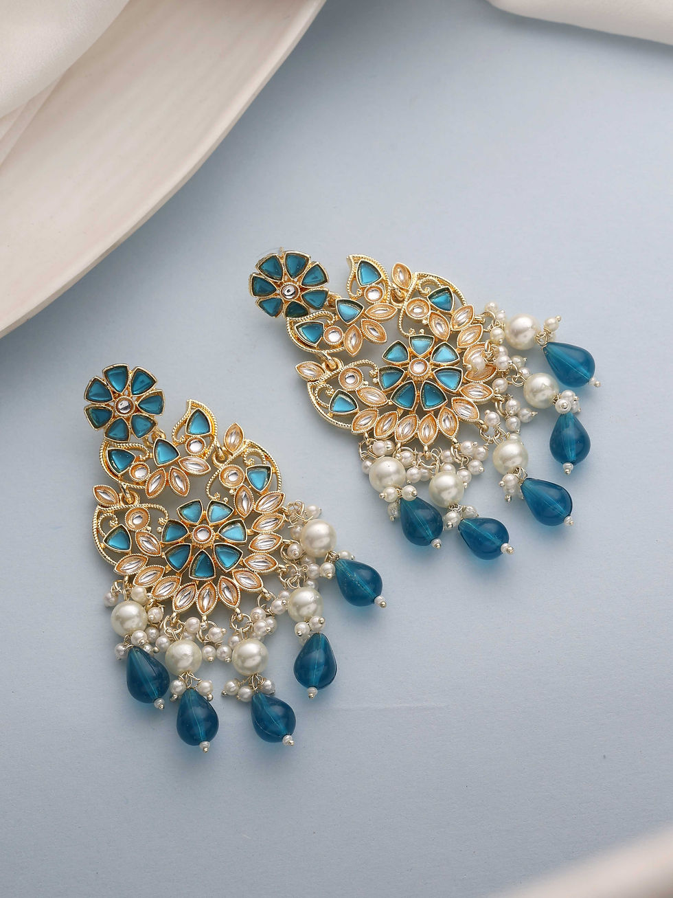 الصورة المصغرة: Kundan Earrings |Kundan Sparkle Earrings | Traditional Earring | Dangler Earring