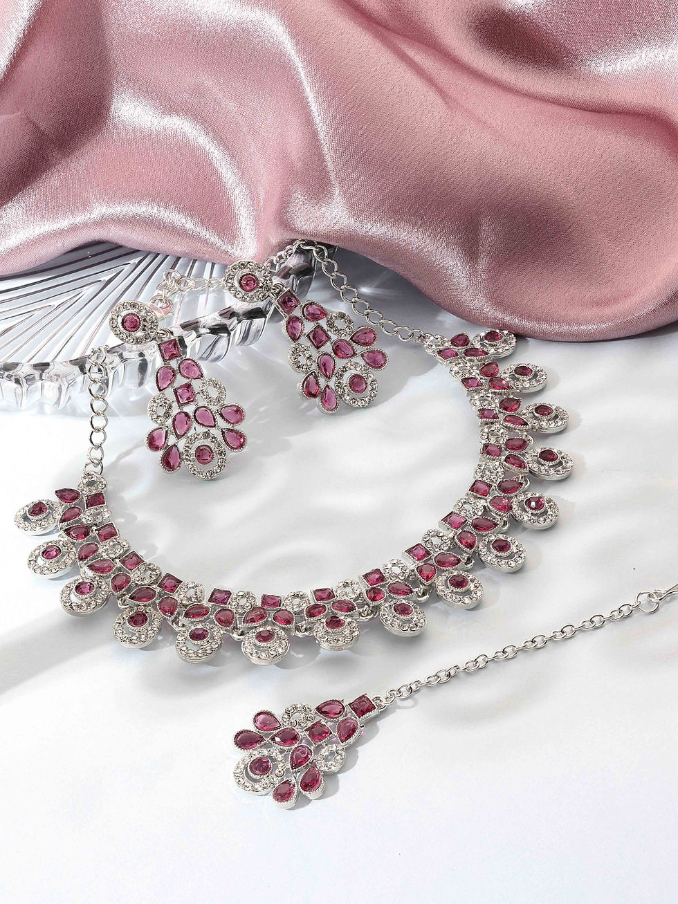 Thumbnail: Stone Necklace | Silver Necklace | Wedding jewellery | Colorstone Necklace| Gift