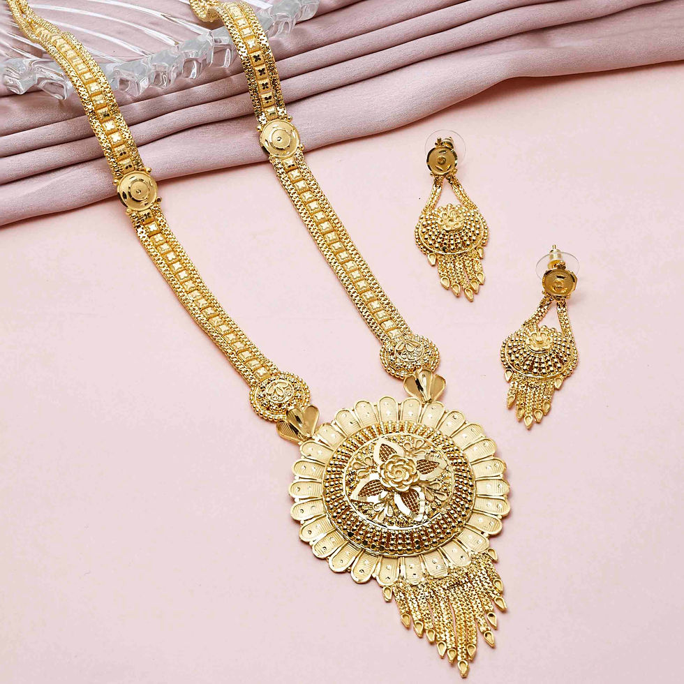 Thumbnail: Long Forming Necklace| Wholesale 14K 18K 24K Gold Filled Traditional Jewelry Set
