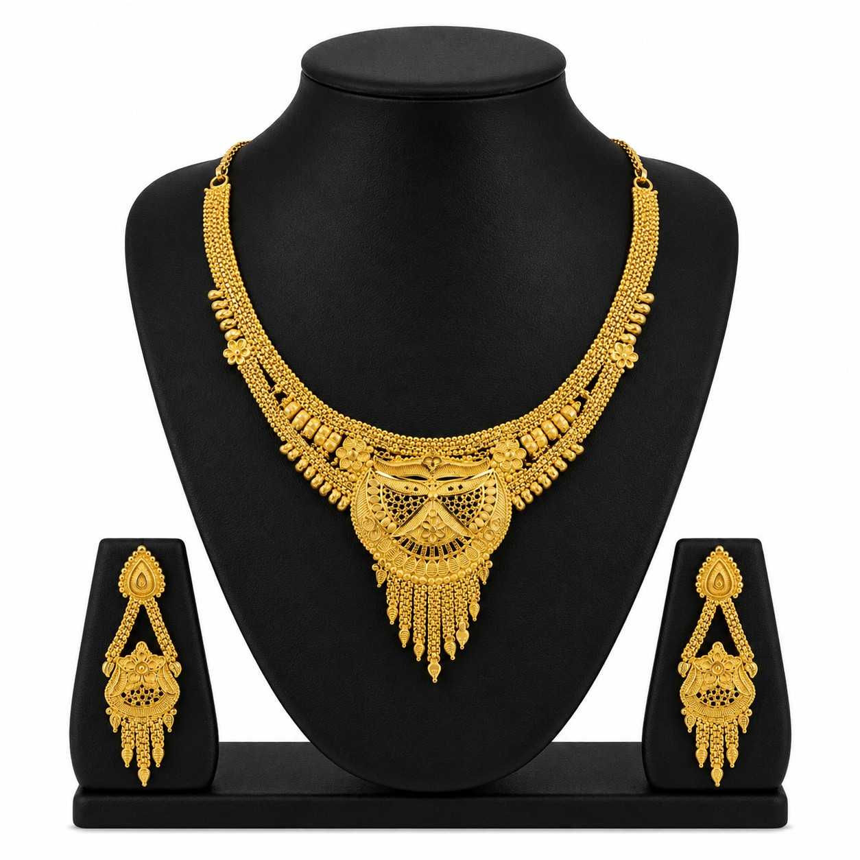 Forming Necklace | 14K18K24K Dye Gold Plated Brass Traditional Design Jewellery