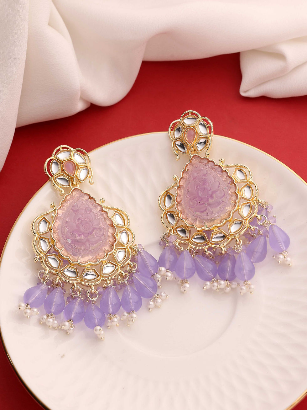 Thumbnail: Kundan Earrings|  Traditional Earring | Wedding Earring |Gold plated| gift for h