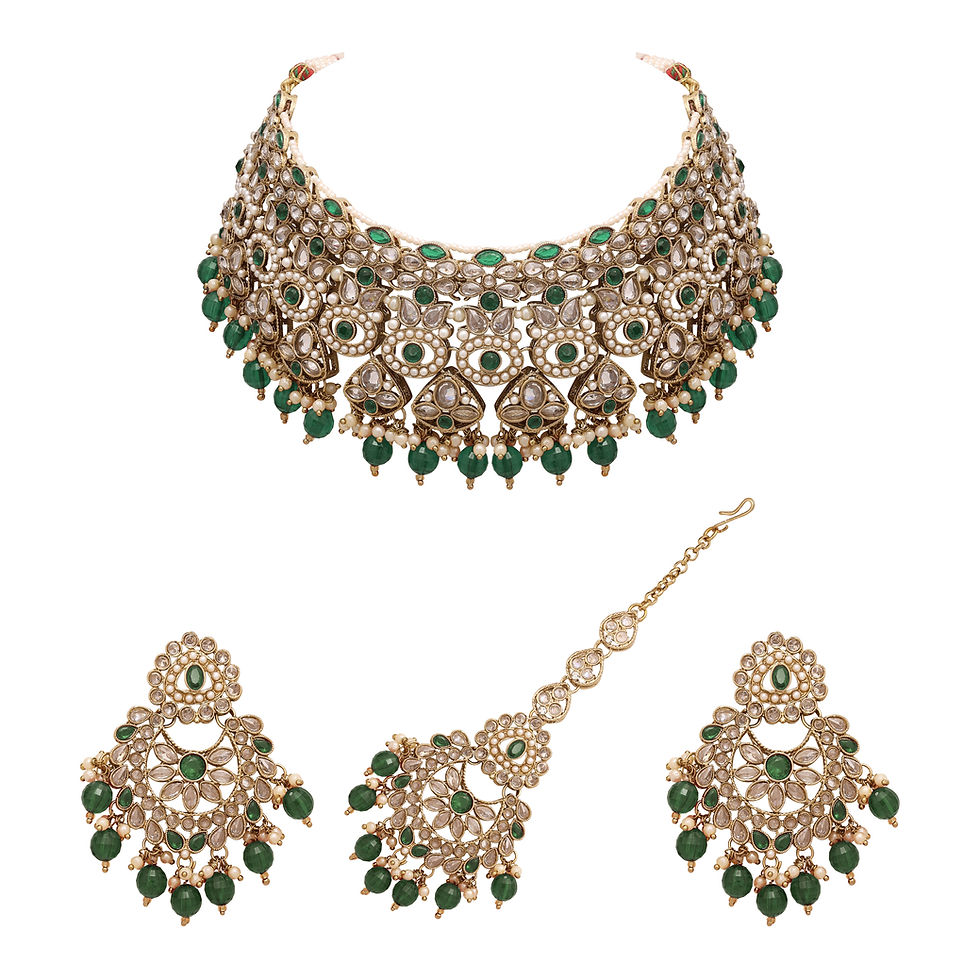 Miniature : Reverse AD Choker Necklace | Floral Necklace | Traditional Necklace | Wedding