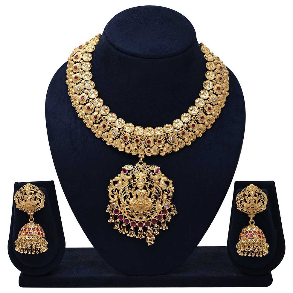 Forming Necklace | Traditional Lakshmi Temple Jewelry| Brass Gold Plated Jewelry