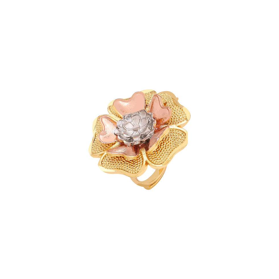 थंबनेल: 3 Tone Gold Plated Necklace - Fashion Gift | Alex Jewellery