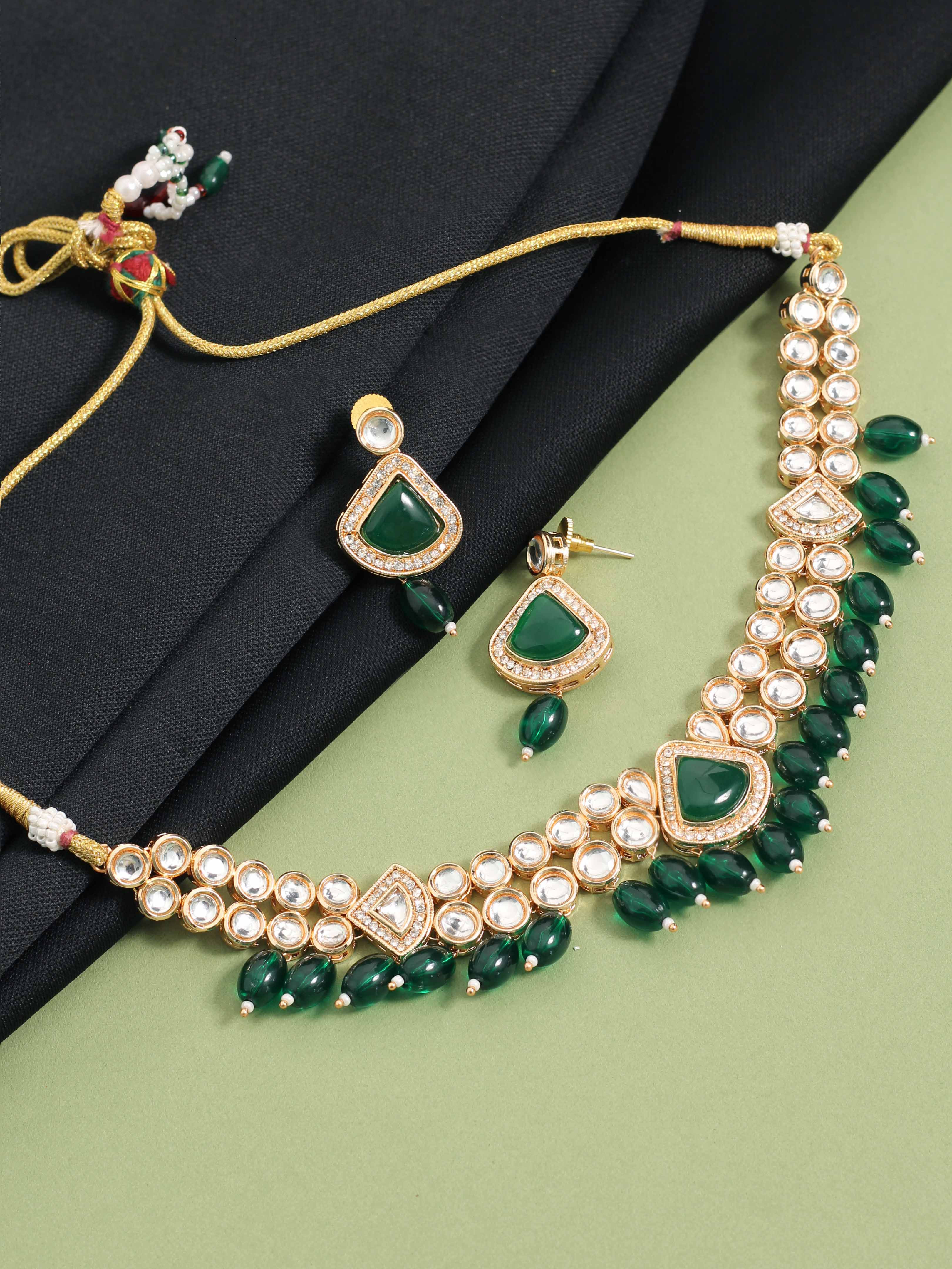 Kundan Necklace| Wedding Collection Necklace Set| Triangle Brilliance | Kundan