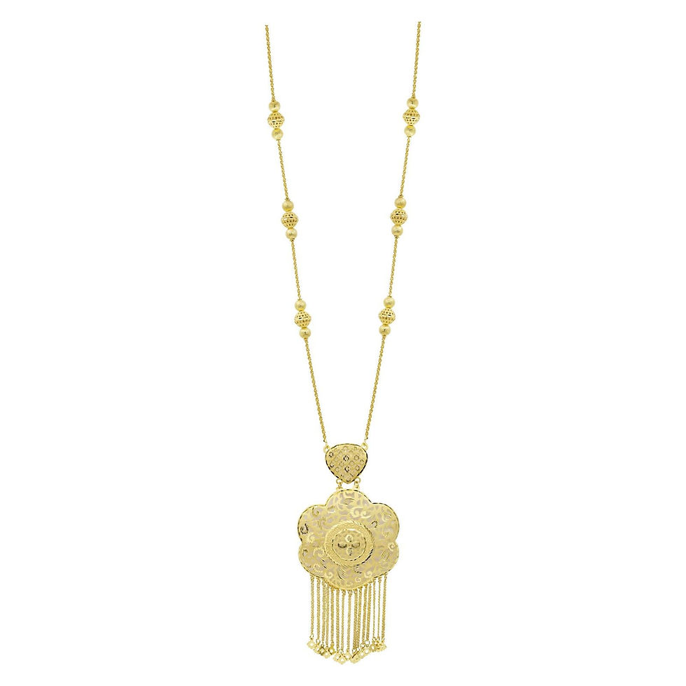 الصورة المصغرة: Long Forming Necklace | 14K 18K 24K Gold Turkish Design Middle East Fashion Set