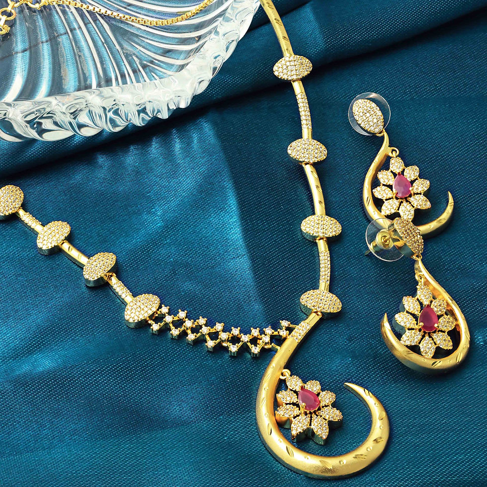 الصورة المصغرة: Forming Ad Necklace | Wholesale 14K 18K 24K Micro Gold AD Floral Design Necklace
