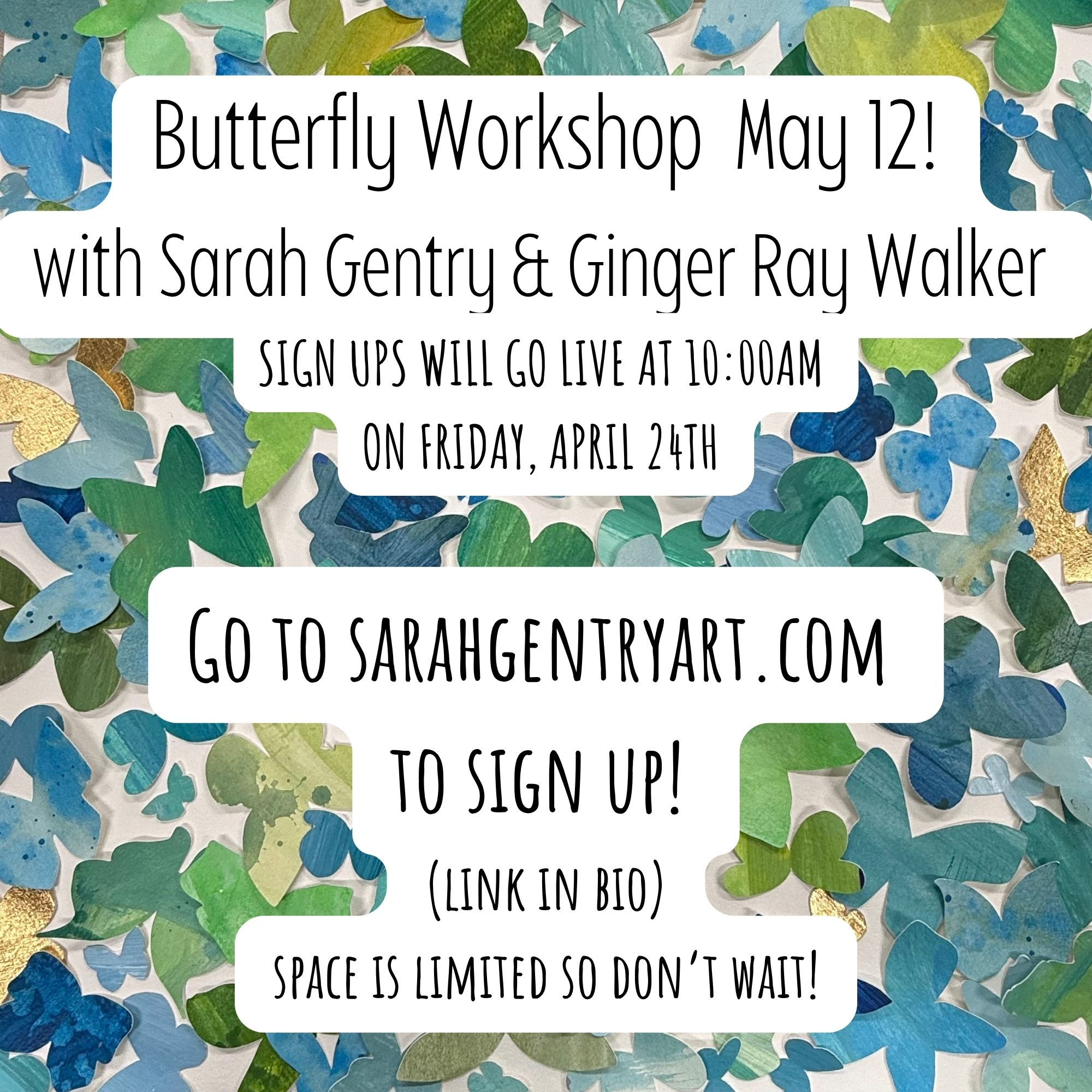 BUTTERFLY WORKSHOP Tuesday, May 12 11 - 2:00