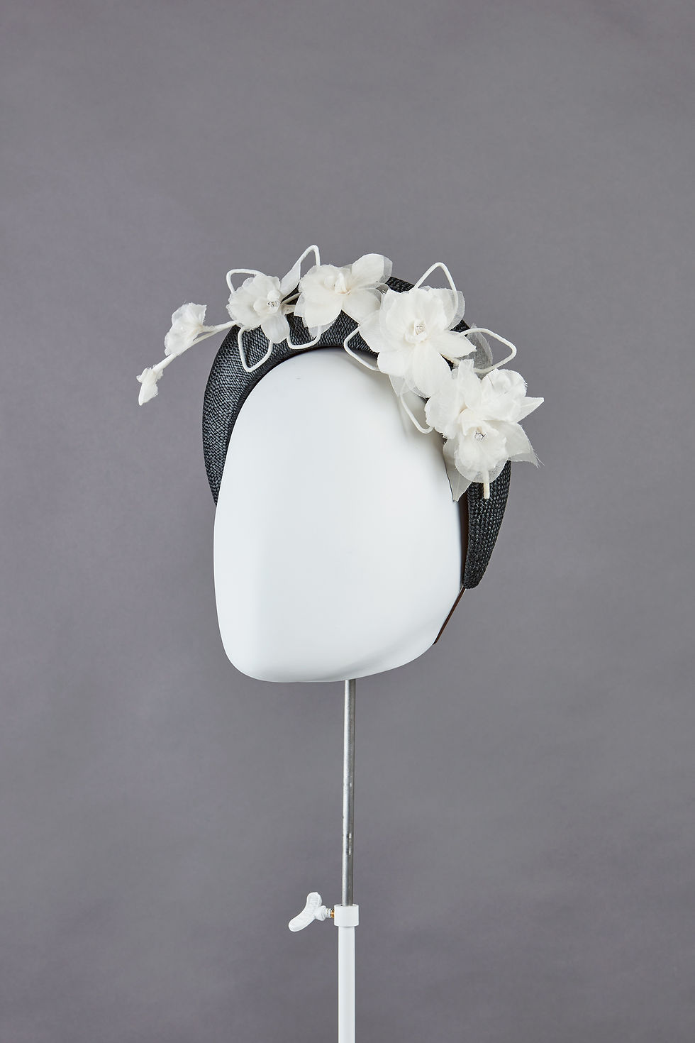 Thumbnail: Sally-Ann Provan - Anais - straw bandeau headband with orchid spray - other side